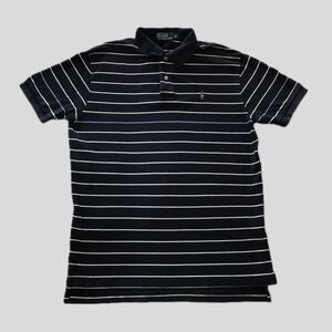 Polo Ralph Lauren Navy Blue Striped Preppy Academia Cotton Mens Shirt - L
